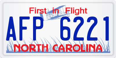 NC license plate AFP6221