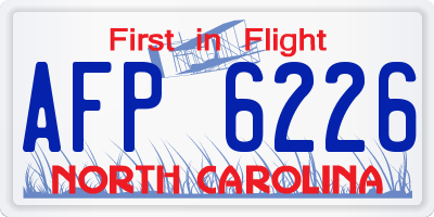 NC license plate AFP6226