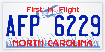 NC license plate AFP6229