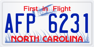 NC license plate AFP6231
