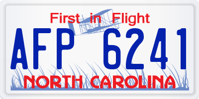NC license plate AFP6241