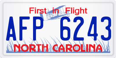 NC license plate AFP6243