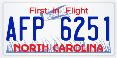 NC license plate AFP6251