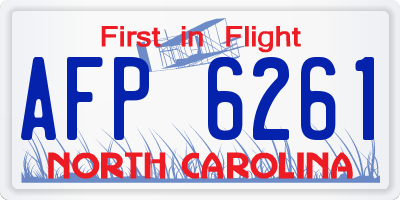 NC license plate AFP6261