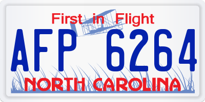 NC license plate AFP6264