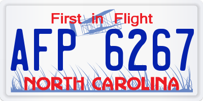 NC license plate AFP6267