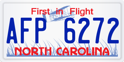 NC license plate AFP6272