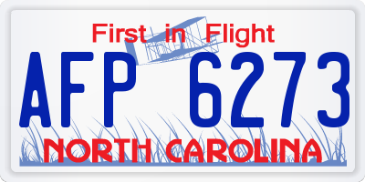NC license plate AFP6273
