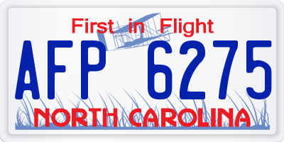 NC license plate AFP6275