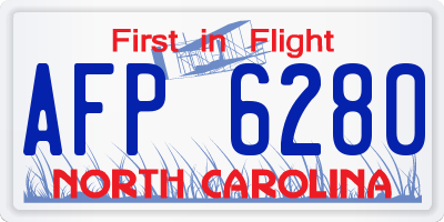 NC license plate AFP6280