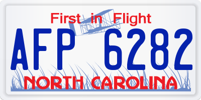 NC license plate AFP6282