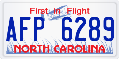 NC license plate AFP6289