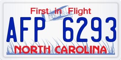 NC license plate AFP6293