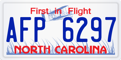 NC license plate AFP6297