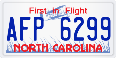 NC license plate AFP6299