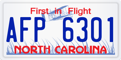 NC license plate AFP6301