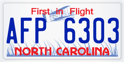 NC license plate AFP6303