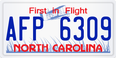 NC license plate AFP6309