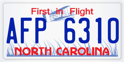 NC license plate AFP6310