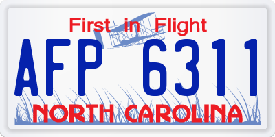 NC license plate AFP6311