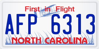NC license plate AFP6313