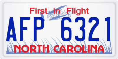 NC license plate AFP6321