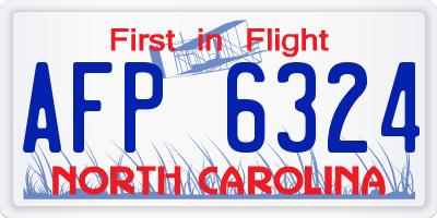 NC license plate AFP6324
