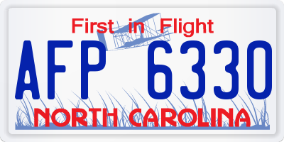 NC license plate AFP6330