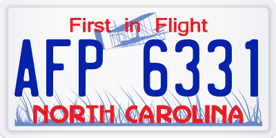 NC license plate AFP6331