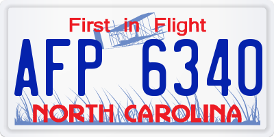 NC license plate AFP6340
