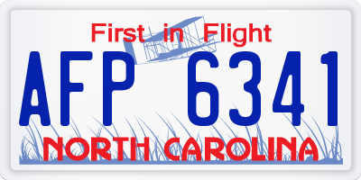 NC license plate AFP6341