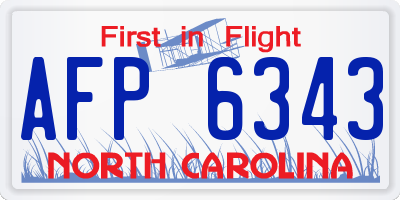 NC license plate AFP6343