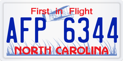 NC license plate AFP6344