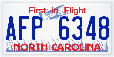 NC license plate AFP6348