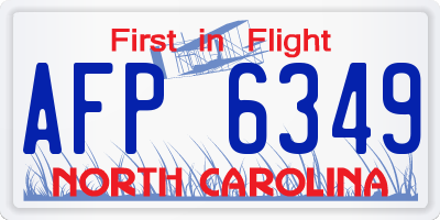 NC license plate AFP6349