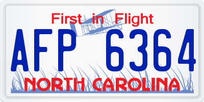 NC license plate AFP6364