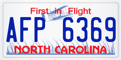 NC license plate AFP6369
