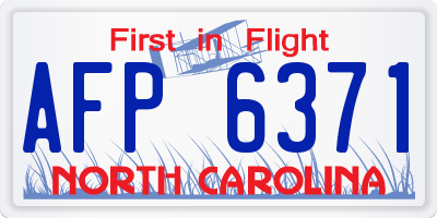 NC license plate AFP6371