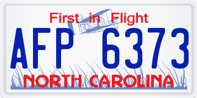 NC license plate AFP6373