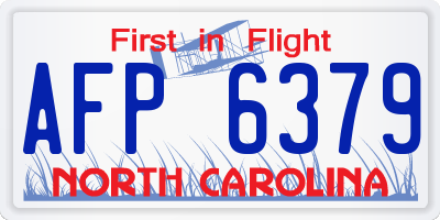 NC license plate AFP6379