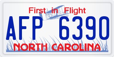 NC license plate AFP6390