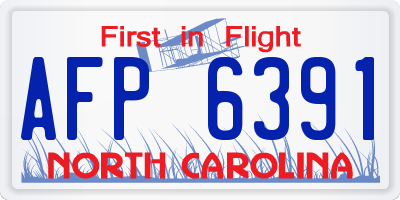 NC license plate AFP6391
