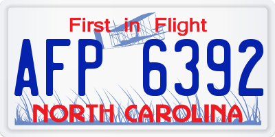 NC license plate AFP6392