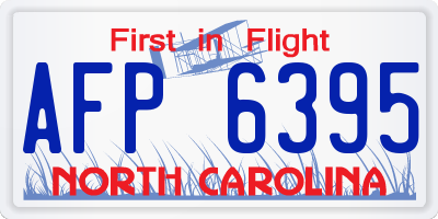 NC license plate AFP6395