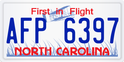 NC license plate AFP6397
