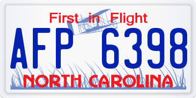 NC license plate AFP6398
