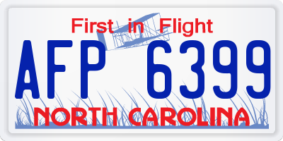 NC license plate AFP6399