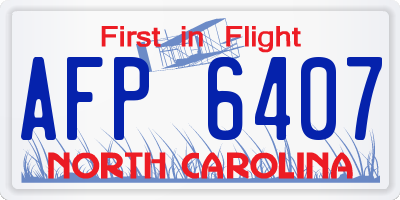 NC license plate AFP6407