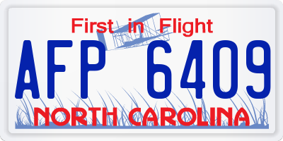 NC license plate AFP6409