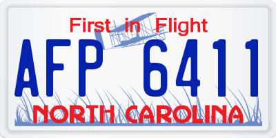 NC license plate AFP6411